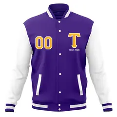 Full-Snap Stitched Letterman Varsity Baseball Jacket 37