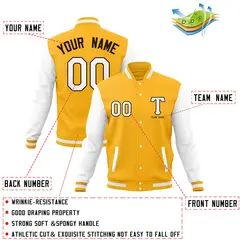 Full-Snap Stitched Letterman Varsity Baseball Jacket 68