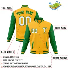 Full-Snap Stitched Letterman Varsity Baseball Jacket 76