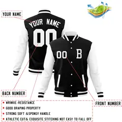Full-Snap Stitched Varsity Letterman Baseball Jacket 12