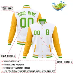 Full-Snap Stitched Varsity Letterman Baseball Jacket 76