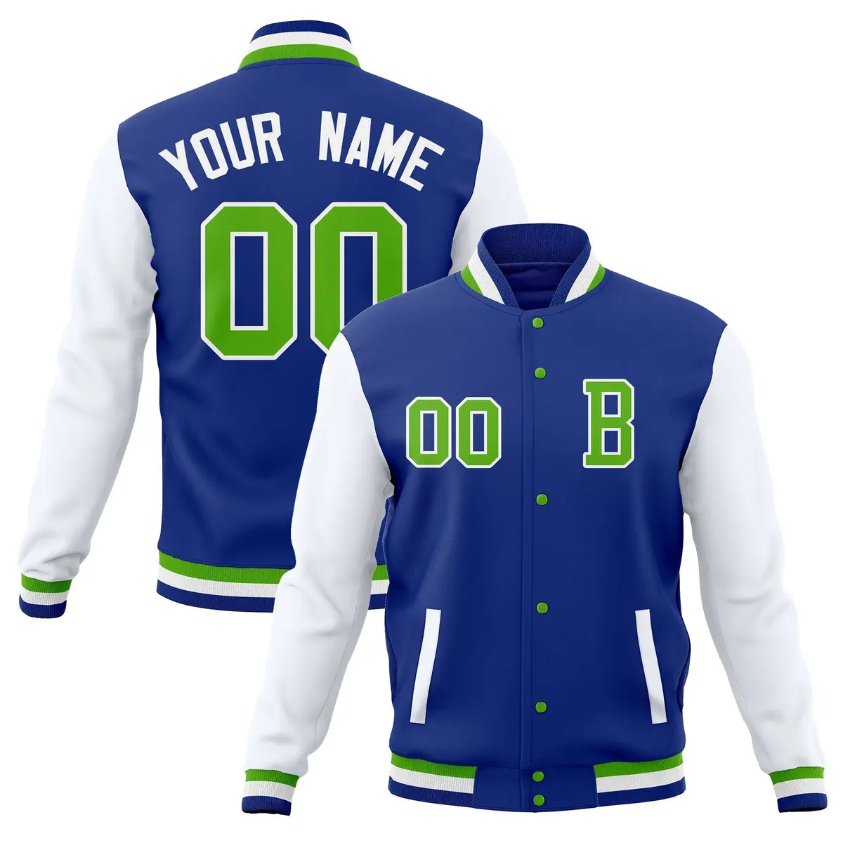 Full-Snap Stitched Varsity Letterman Baseball Jacket