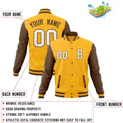 Full-Snap Stitched Varsity Letterman Baseball Jacket 68