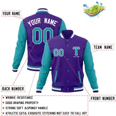 Full-Snap Stitched Varsity Letterman Baseball Jacket Coats 28
