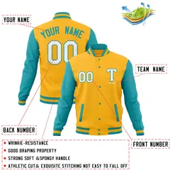 Full-Snap Stitched Varsity Letterman Baseball Jacket Coats 68