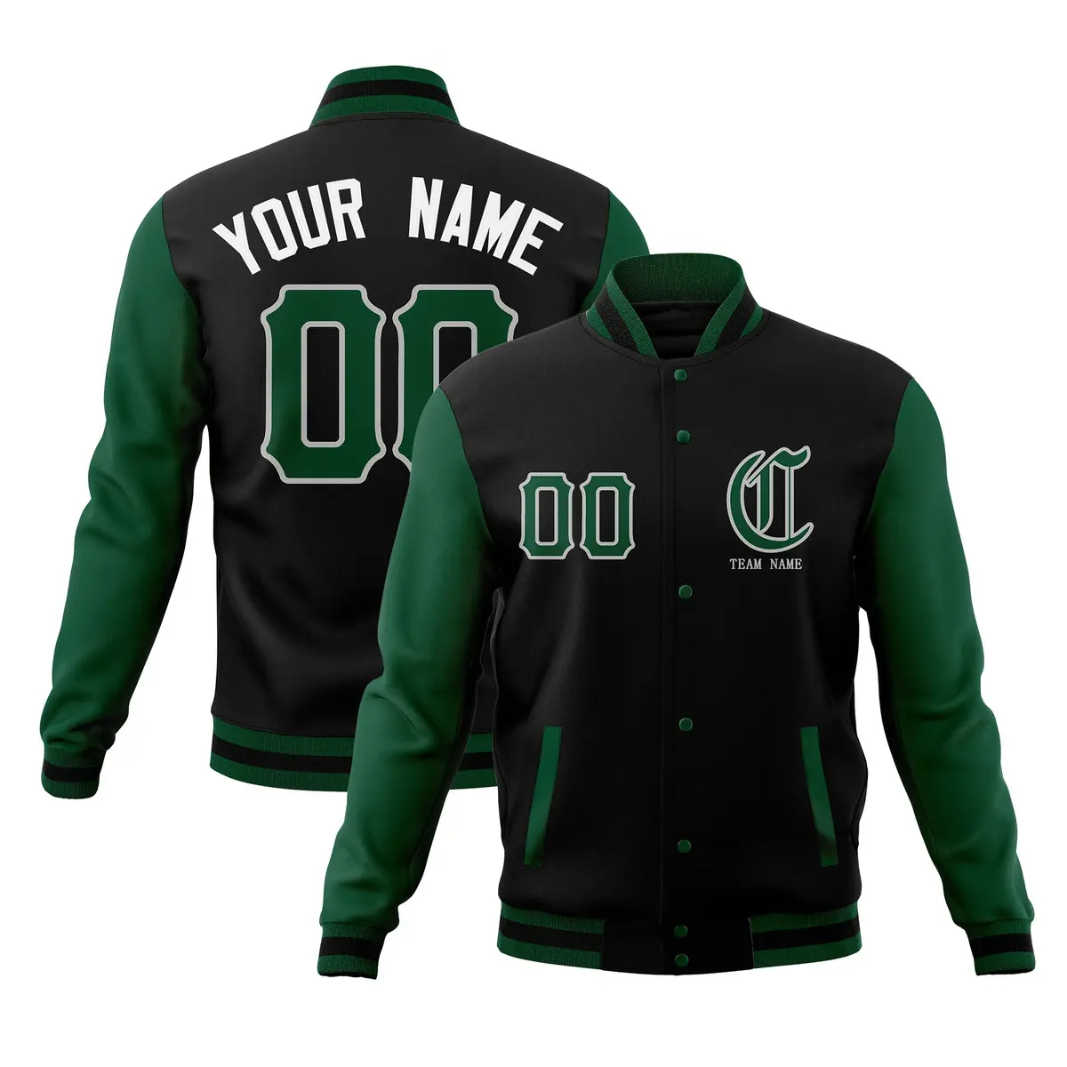 Full-Snap Varsity Bomber Baseball Jacket