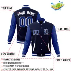Full-Snap Varsity Bomber Baseball Jacket 12