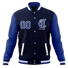 Full-Snap Varsity Bomber Baseball Jacket 13