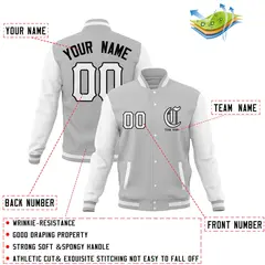 Full-Snap Varsity Bomber Baseball Jacket 36