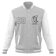 Full-Snap Varsity Bomber Baseball Jacket 37