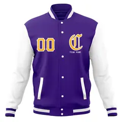 Full-Snap Varsity Bomber Baseball Jacket 45