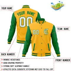 Full-Snap Varsity Bomber Baseball Jacket 76