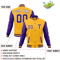 Full-Snap Varsity Letterman Baseball Jacket 69