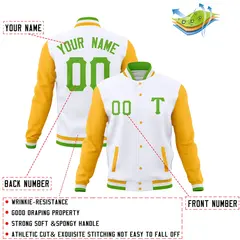 Full-Snap Varsity Letterman Baseball Jacket 77