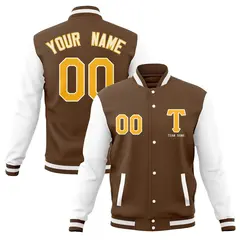 Full-Snap Varsity Letterman Baseball Jacket 33