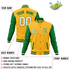 Full-Snap Varsity Letterman Baseball Jacket 76