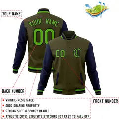 Full-Snap Varsity Letterman Baseball Jacket 52
