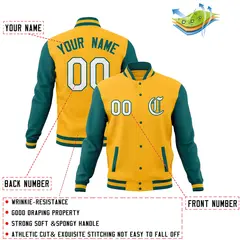 Full-Snap Varsity Letterman Baseball Jacket 76