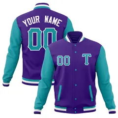 Men's Full-Snap Varsity Letterman Baseball Jacket 25