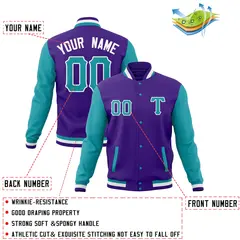 Men's Full-Snap Varsity Letterman Baseball Jacket 28