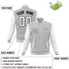 Men's Full-Snap Varsity Letterman Baseball Jacket 36