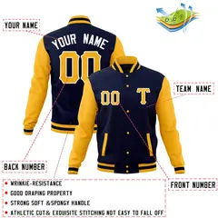 Men's Full-Snap Varsity Letterman Baseball Jacket 4