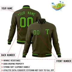 Men's Full-Snap Varsity Letterman Baseball Jacket 44
