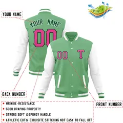 Men's Full-Snap Varsity Letterman Baseball Jacket 52