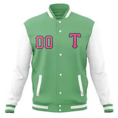 Men's Full-Snap Varsity Letterman Baseball Jacket 53