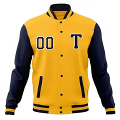 Men's Full-Snap Varsity Letterman Baseball Jacket 61