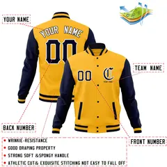 Full-Snap Varsity Letterman Baseball Jacket 68