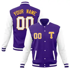 Full-Snap Varsity Letterman Baseball Jacket 33