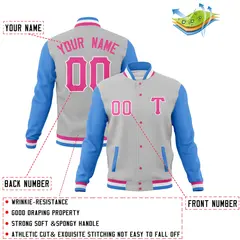Full-Snap Varsity Letterman Baseball Jacket 44
