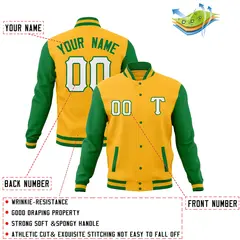 Full-Snap Varsity Letterman Baseball Jacket 76