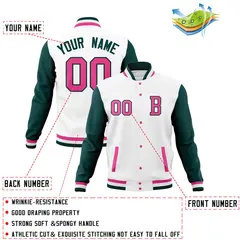 Full-Snap Varsity Letterman Baseball Jacket 76