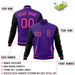 Full-Snap Varsity Letterman Baseball Jacket 36