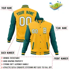 Full-Snap Varsity Letterman Baseball Jacket 76