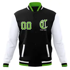 Full-Snap Varsity Letterman Baseball Jacket Coats 13