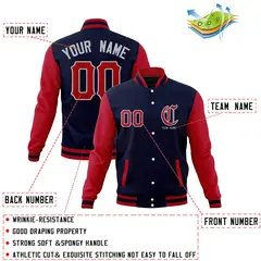 Full-Snap Varsity Letterman Baseball Jacket Coats 20