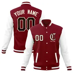 Full-Snap Varsity Letterman Baseball Jacket Coats 33