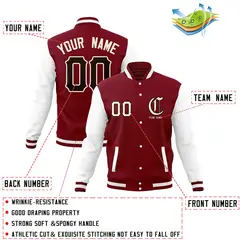 Full-Snap Varsity Letterman Baseball Jacket Coats 36