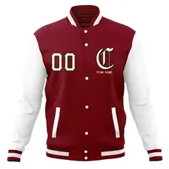 Full-Snap Varsity Letterman Baseball Jacket Coats 37