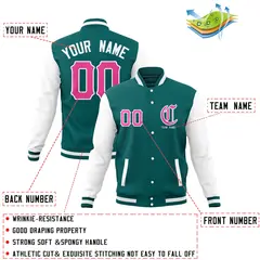 Full-Snap Varsity Letterman Baseball Jacket Coats 4