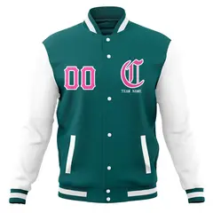 Full-Snap Varsity Letterman Baseball Jacket Coats 5