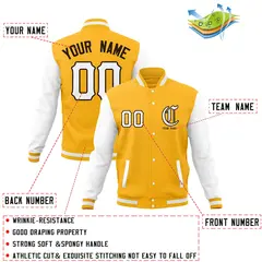 Full-Snap Varsity Letterman Baseball Jacket Coats 68
