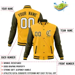 Full-Snap Varsity Letterman Baseball Jacket Coats 76