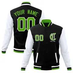 Full-Snap Varsity Letterman Baseball Jacket Coats 9