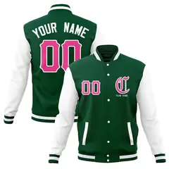 Full-Snap Varsity Letterman Baseball Jacket Coats 17
