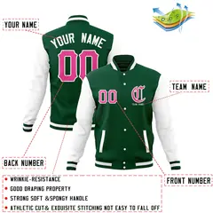Full-Snap Varsity Letterman Baseball Jacket Coats 20