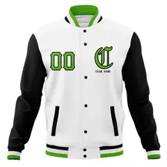 Full-Snap Varsity Letterman Baseball Jacket Coats 29